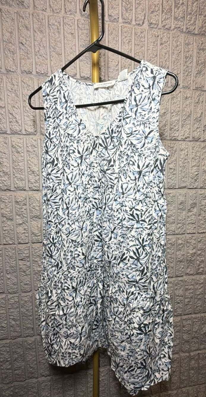 612 Lucky Brand Floral Print Linen Dress Size XS